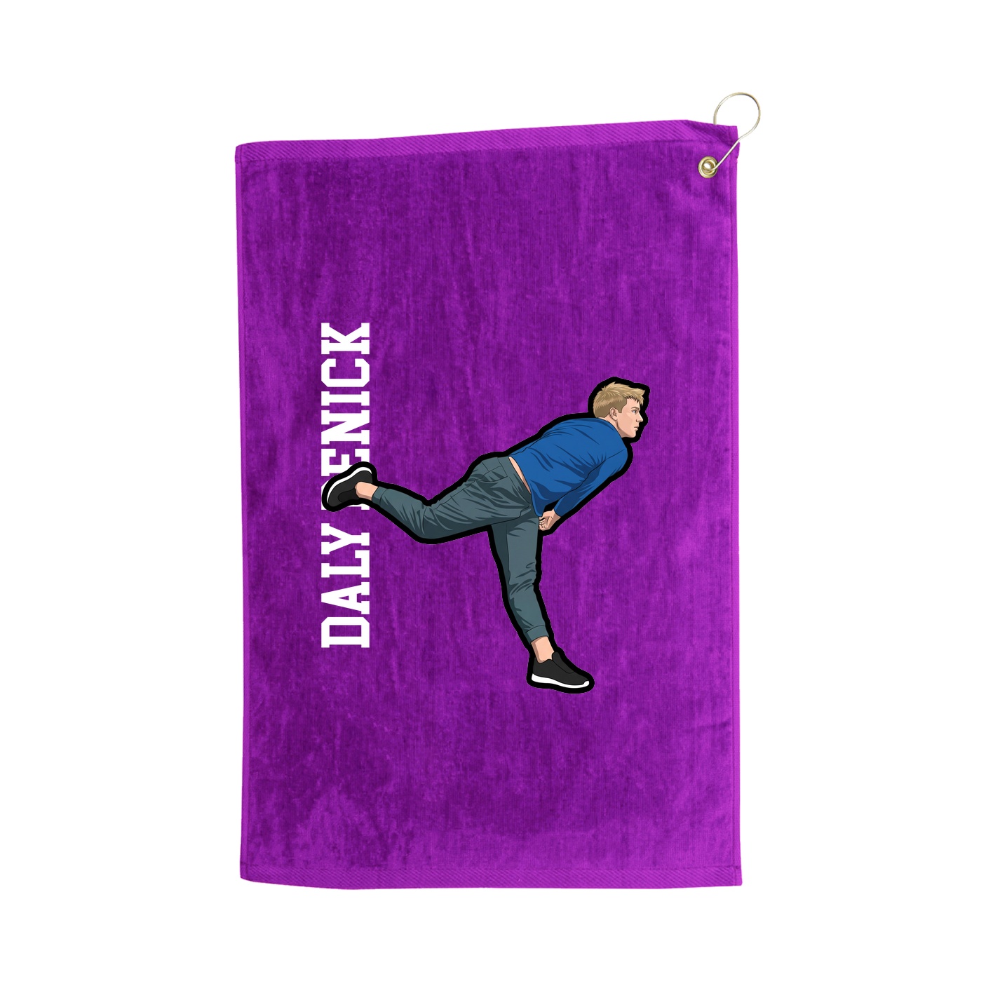 Golf Towel — Name Vertical in Purple