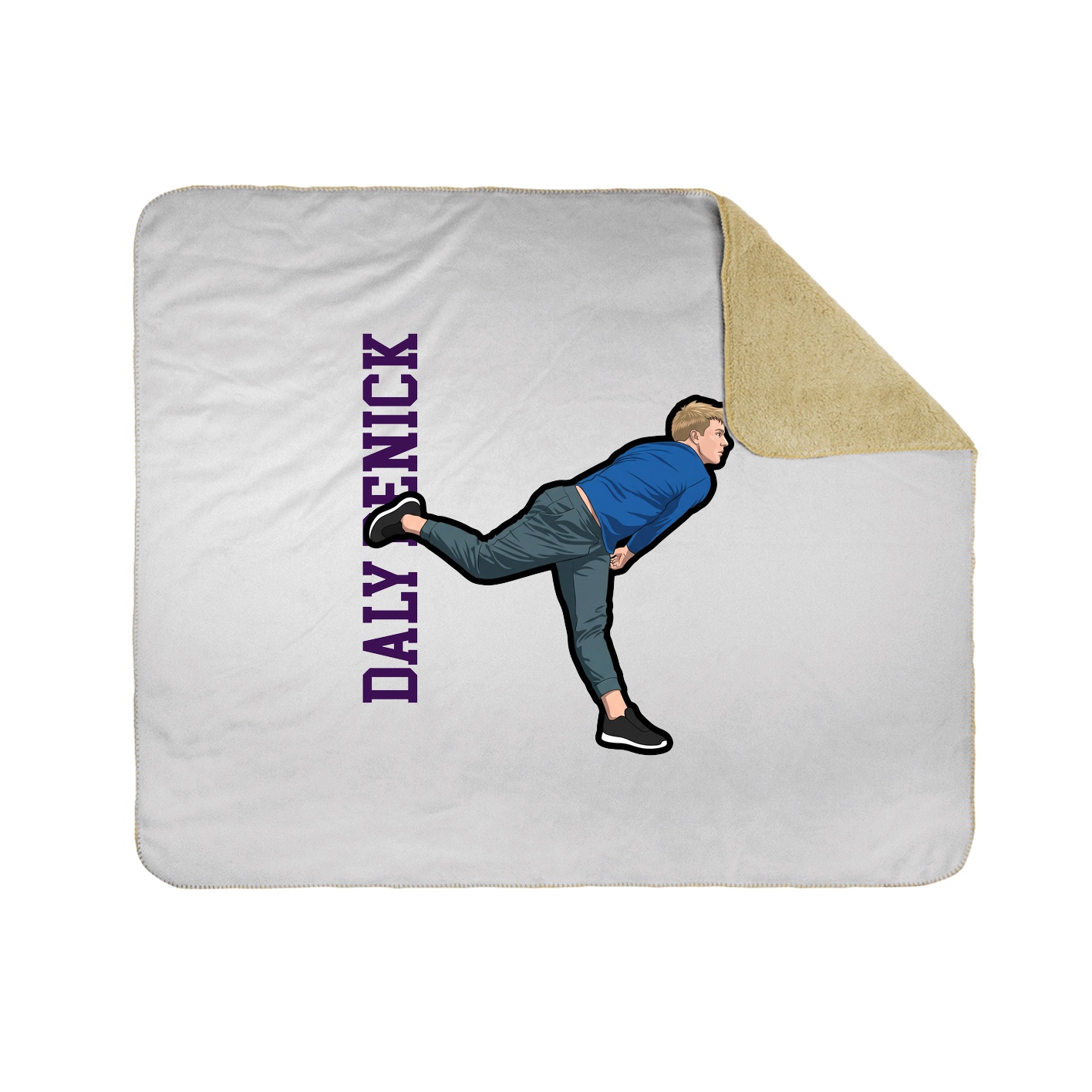 Throw Blanket — Name Vertical in White
