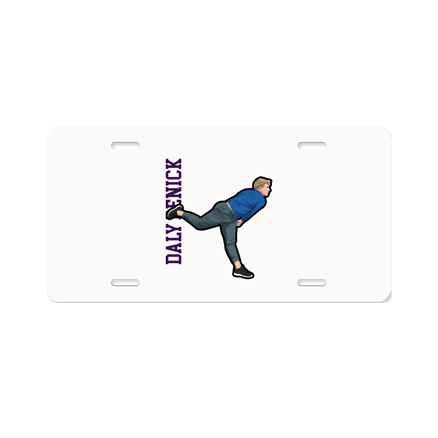 License Plate — Name Vertical in Classic