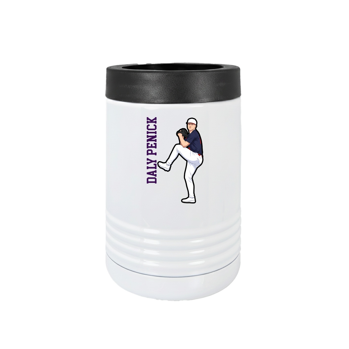 Beverage Holder — Name Vertical in White