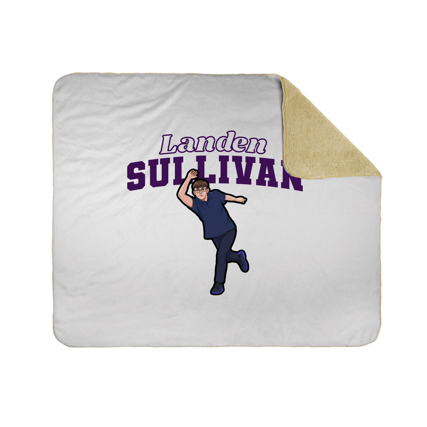 Throw Blanket — Name Arch in White
