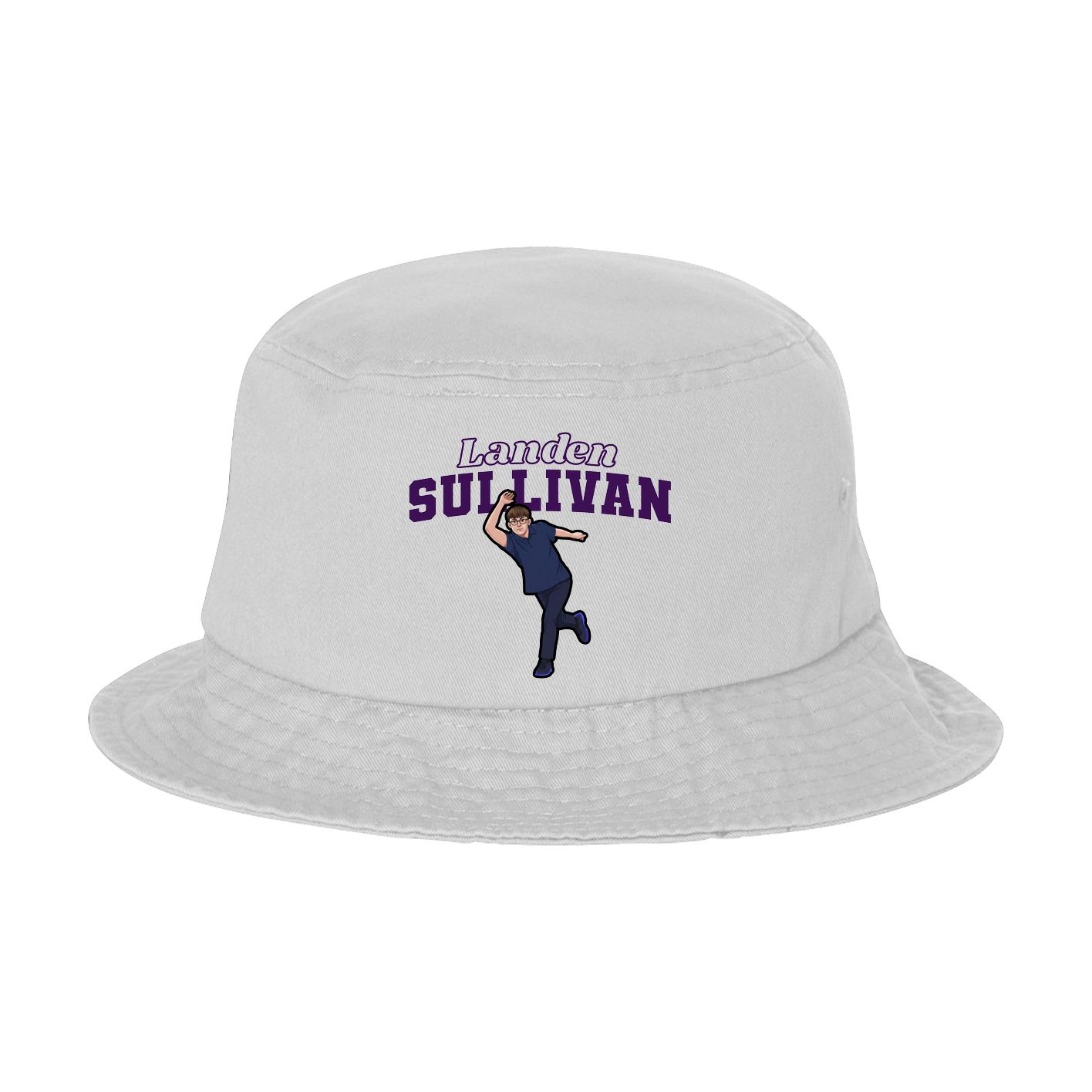 Bucket Cap — Name Arch in White