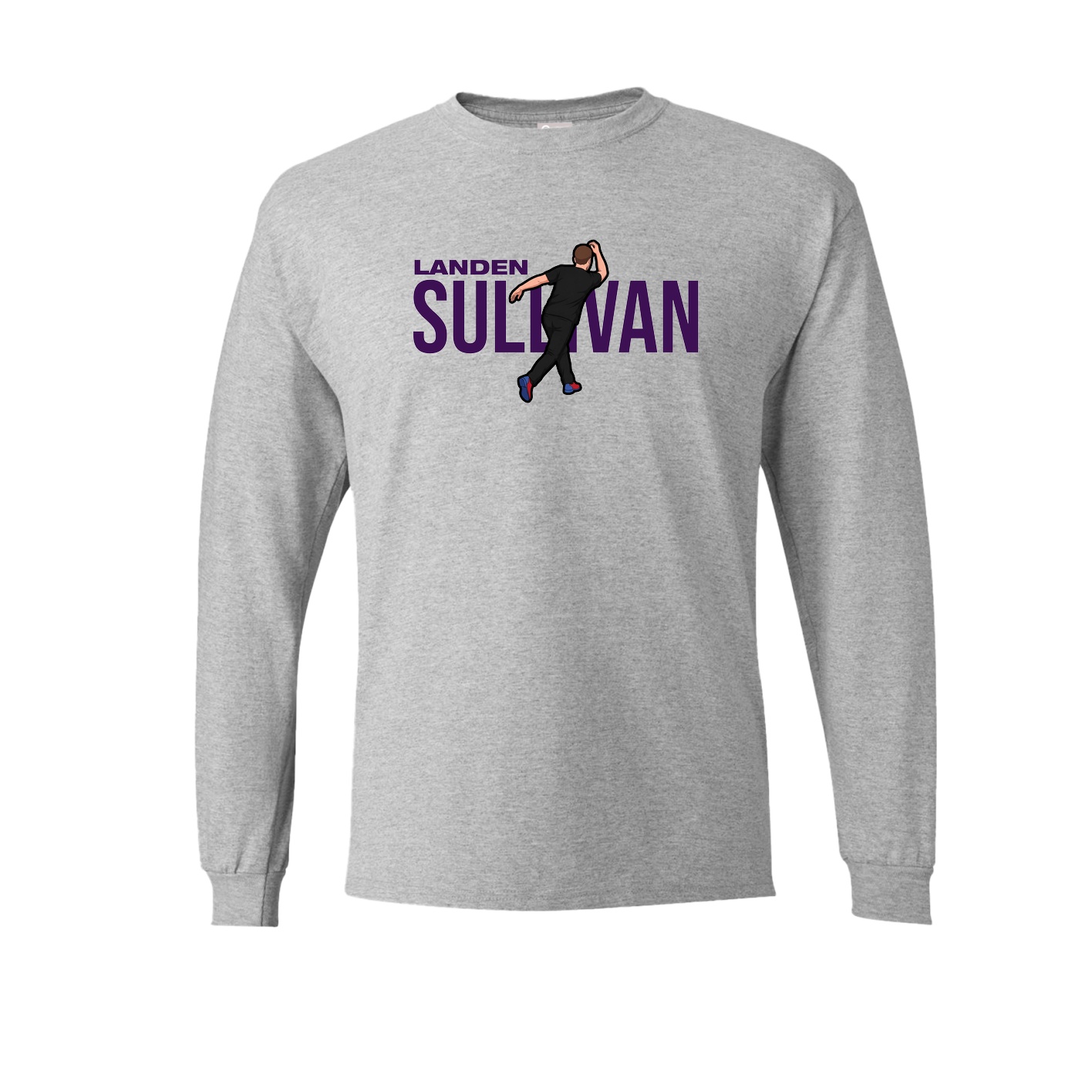 Long Sleeve Tee — Player Name in Grey