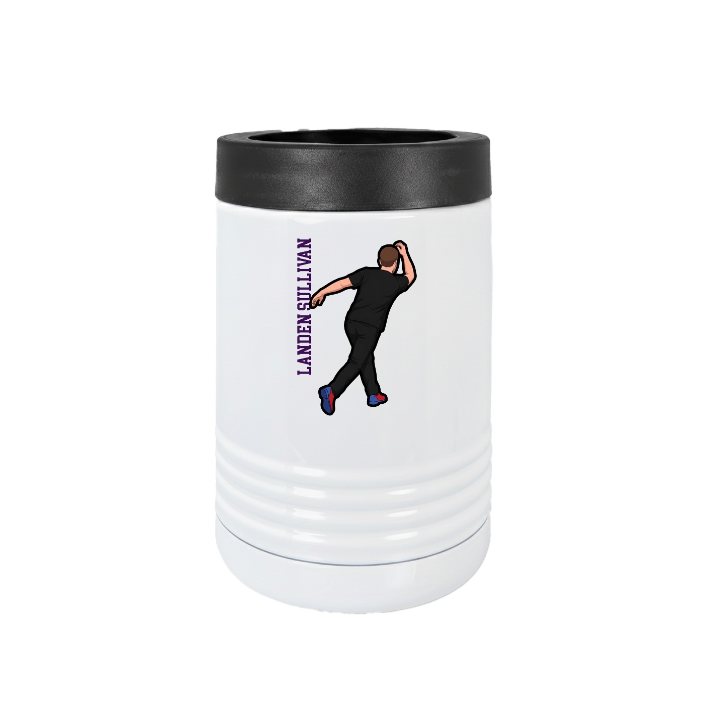 Beverage Holder — Name Vertical in White