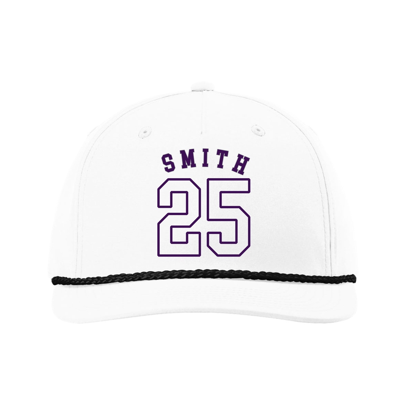 Five-Panel Classic Rope Cap — Shirsey Arch in White