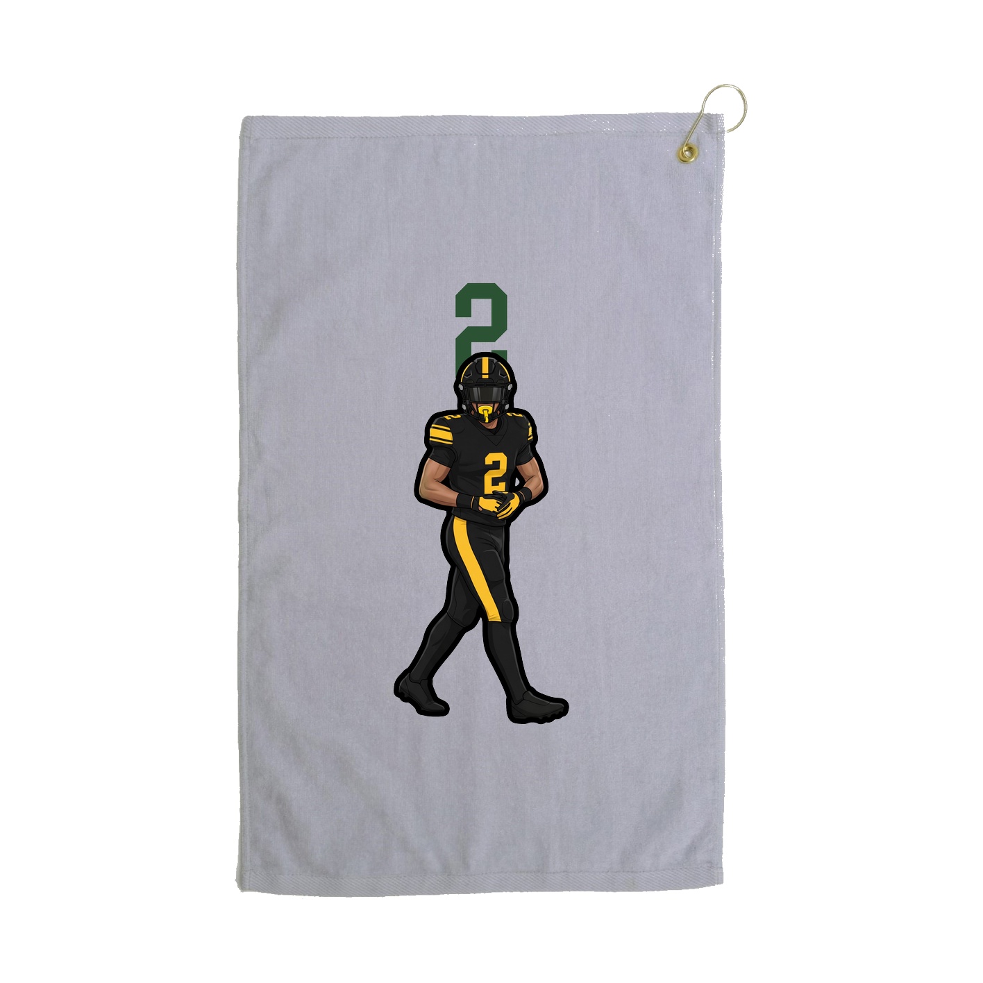 Golf Towel — Number Top in Grey