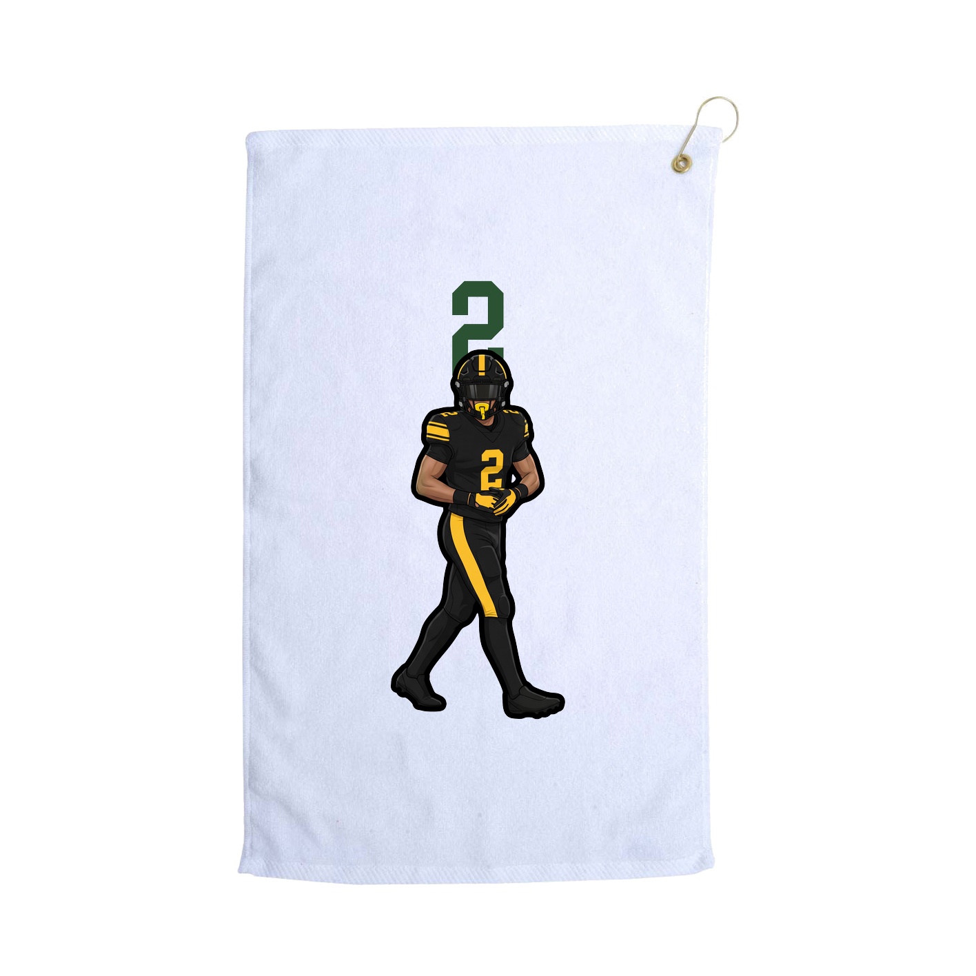 Golf Towel — Number Top in White