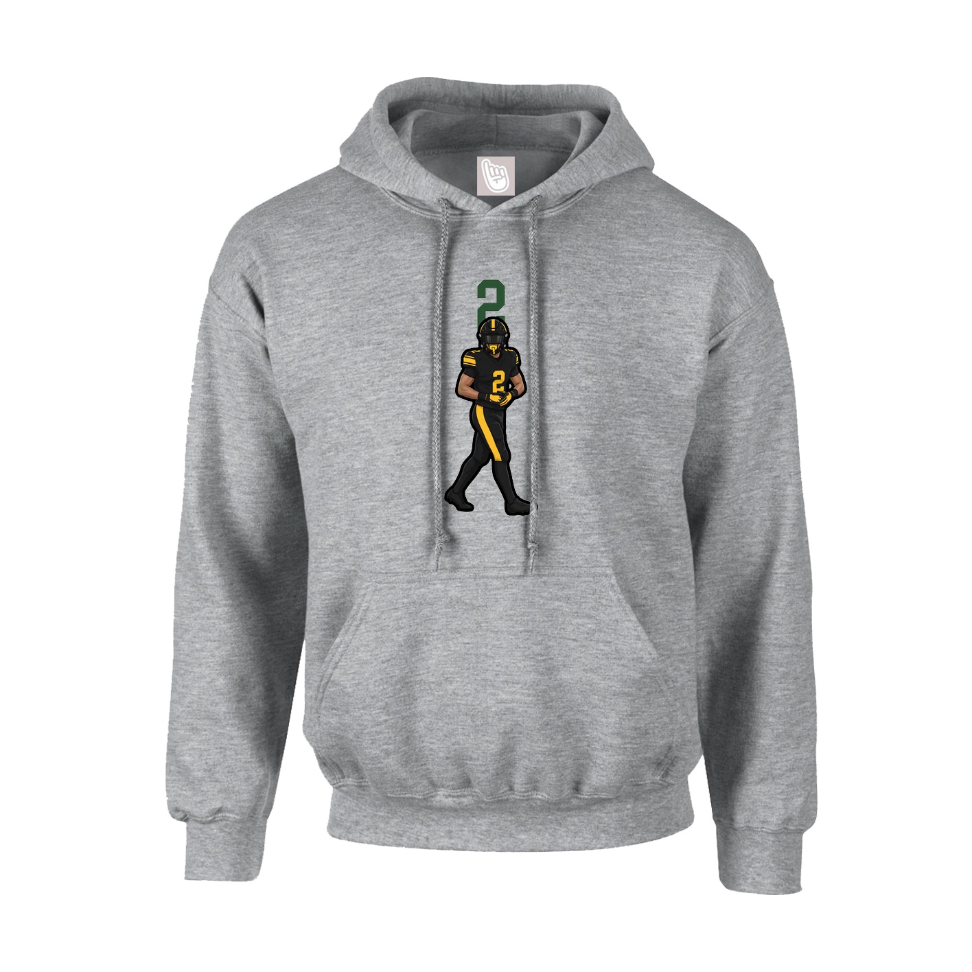 Youth Hoodie — Number Top in Grey