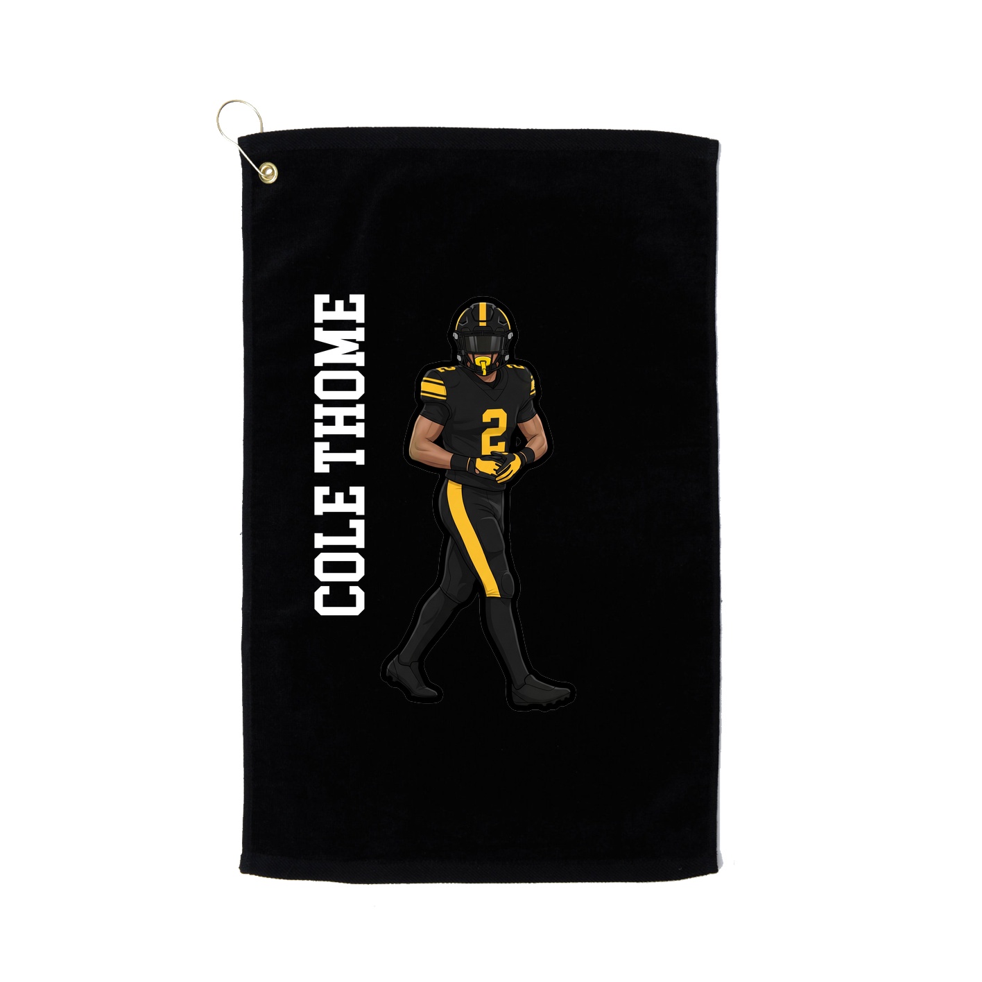 Golf Towel — Name Vertical in Black