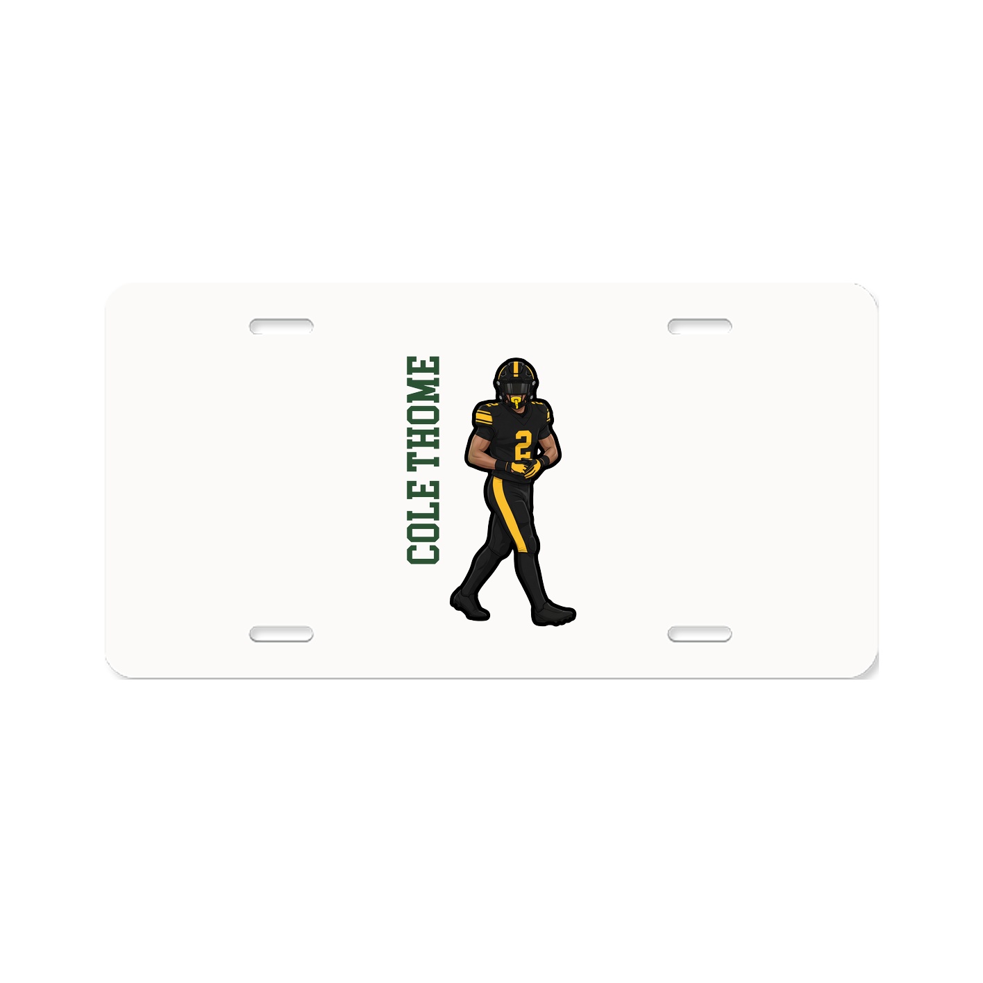 License Plate — Name Vertical in Classic