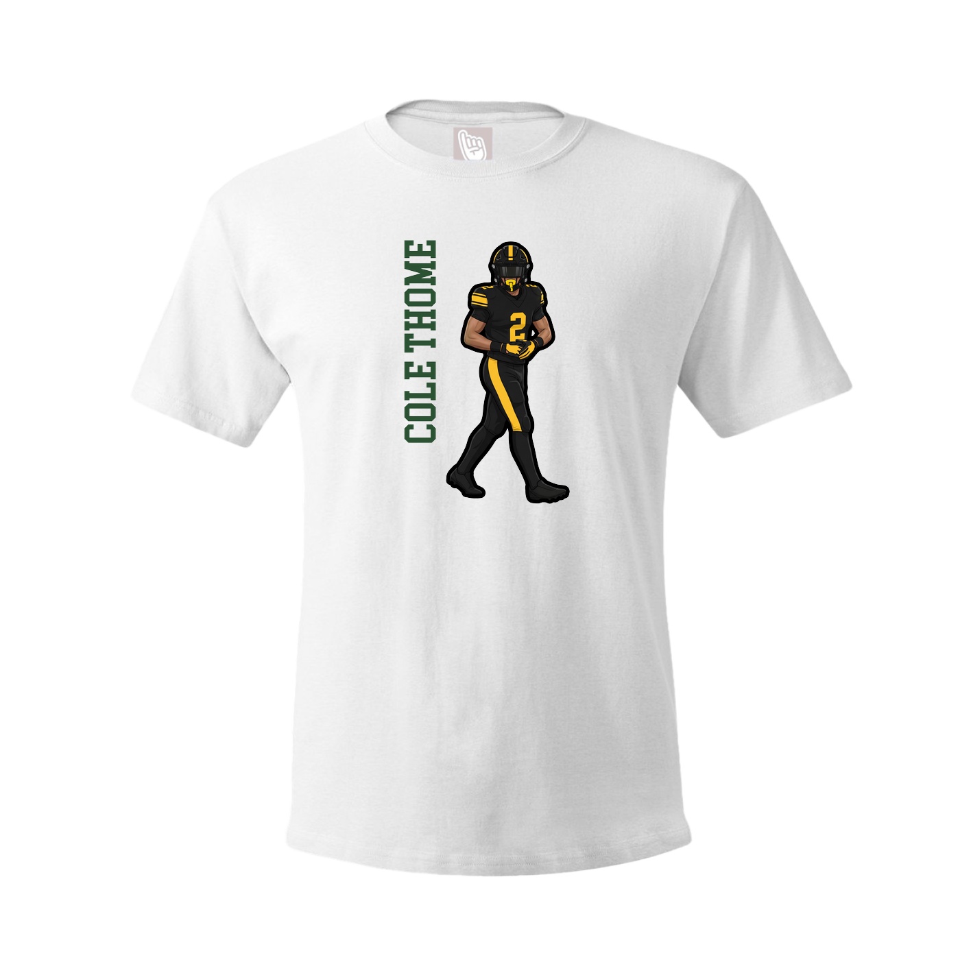 Youth Tee — Name Vertical in White