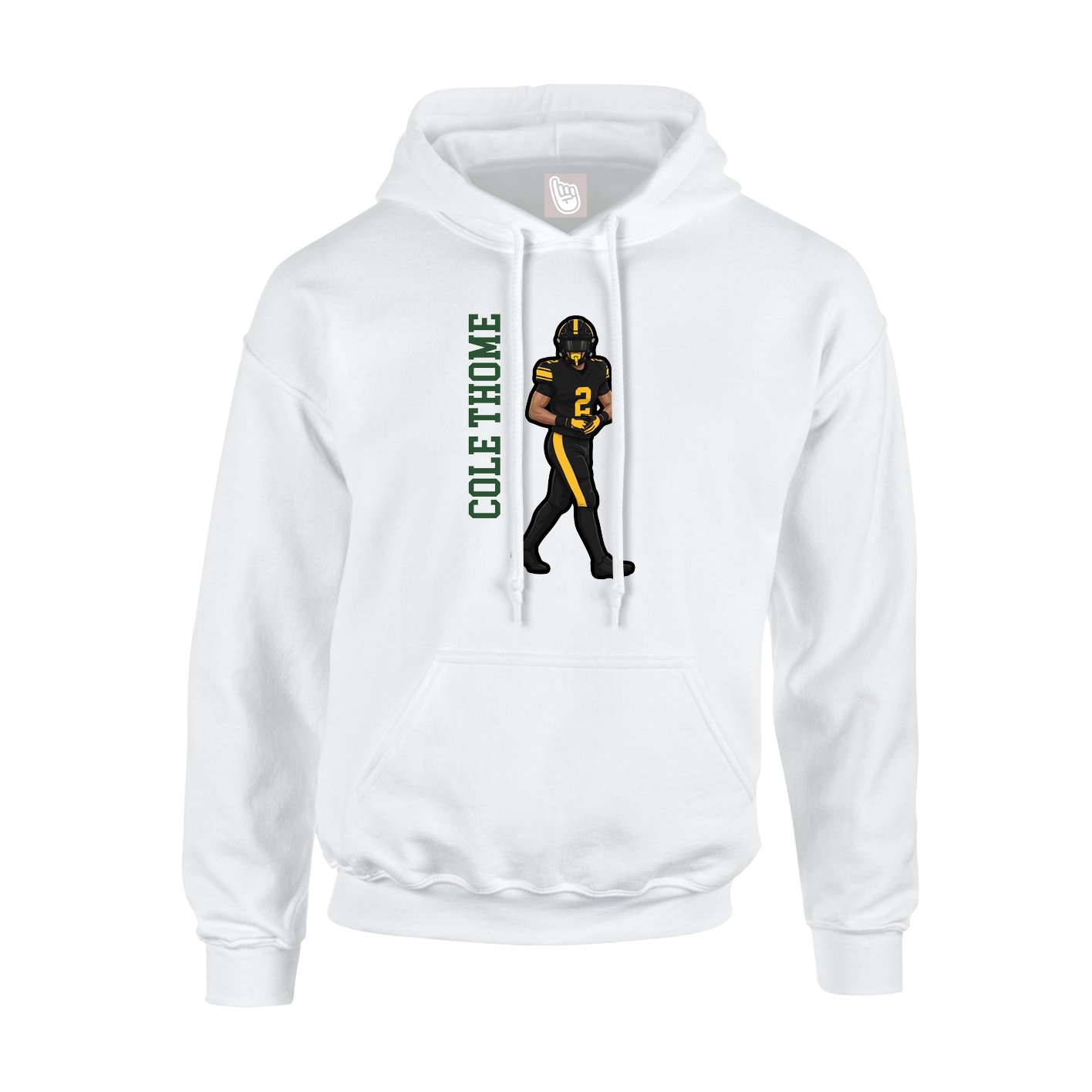 Youth Hoodie — Name Vertical in White