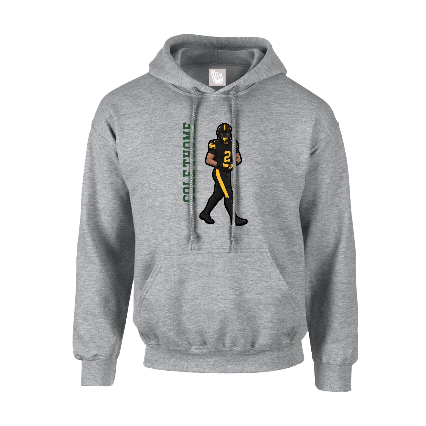 Youth Hoodie — Name Vertical in Grey