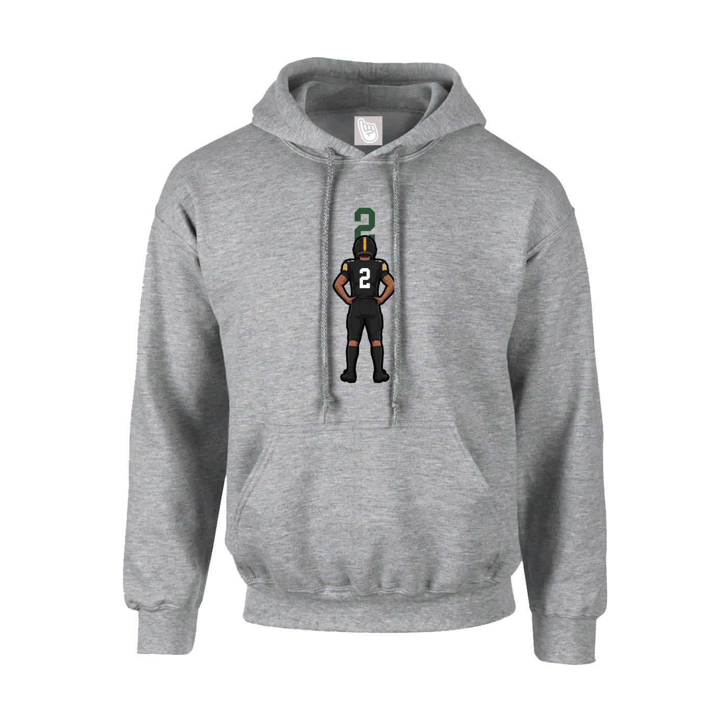Hoodie — Number Top in Grey