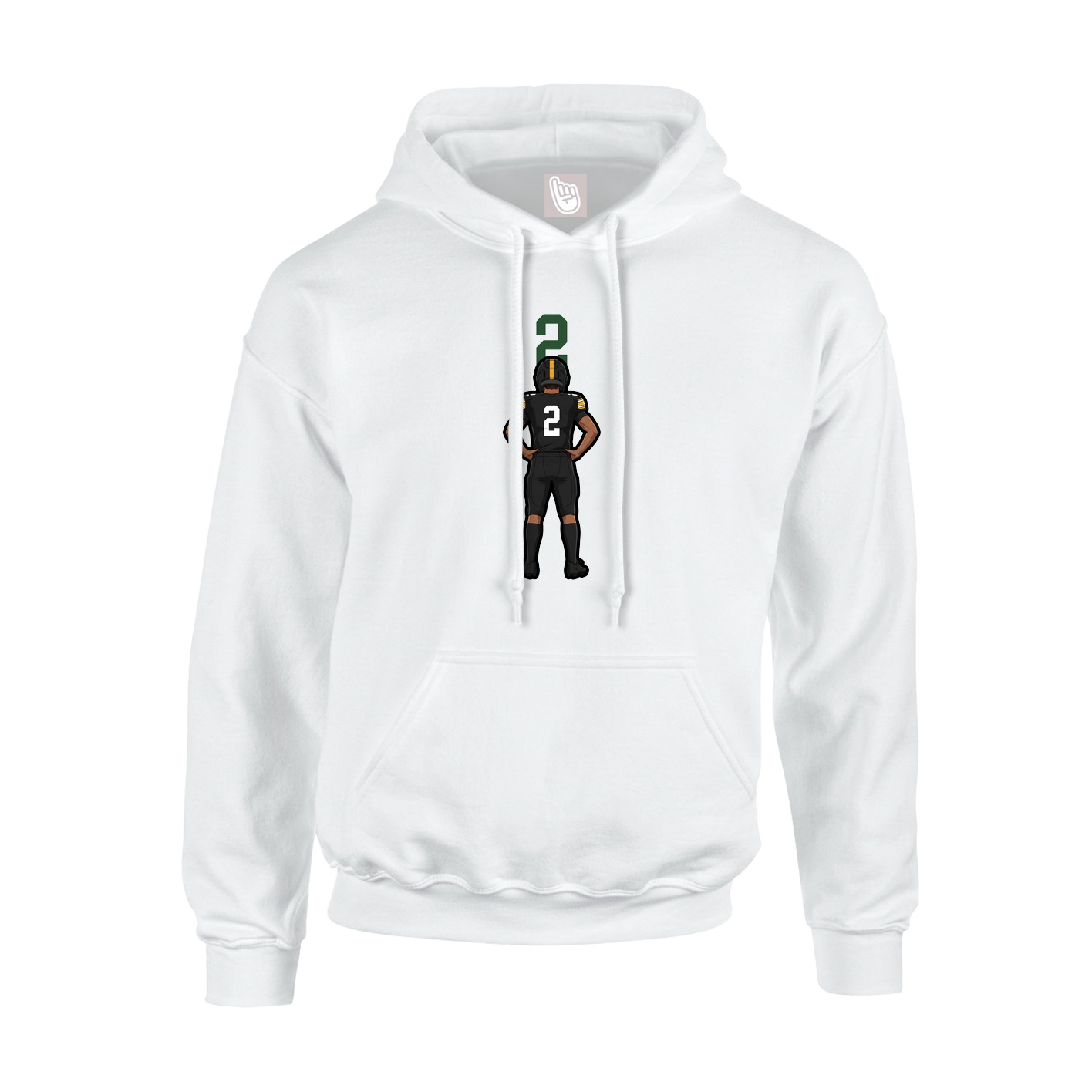 Youth Hoodie — Number Top in White