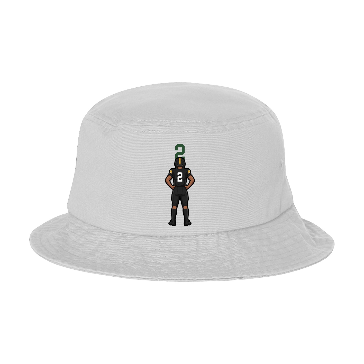 Bucket Cap — Number Top in White