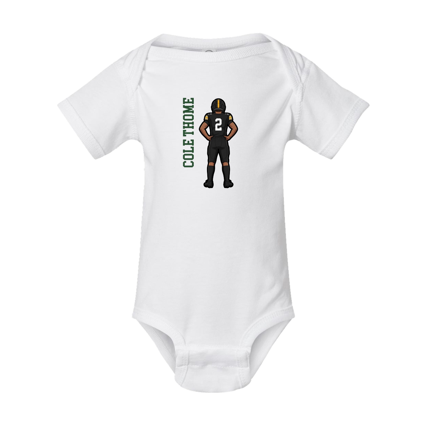 Baby Onesie — Name Vertical in White