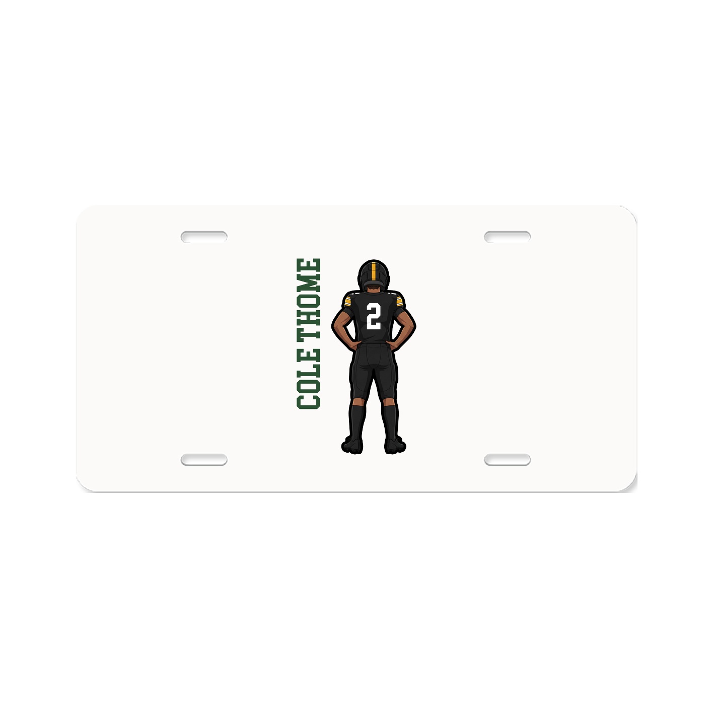 License Plate — Name Vertical in Classic