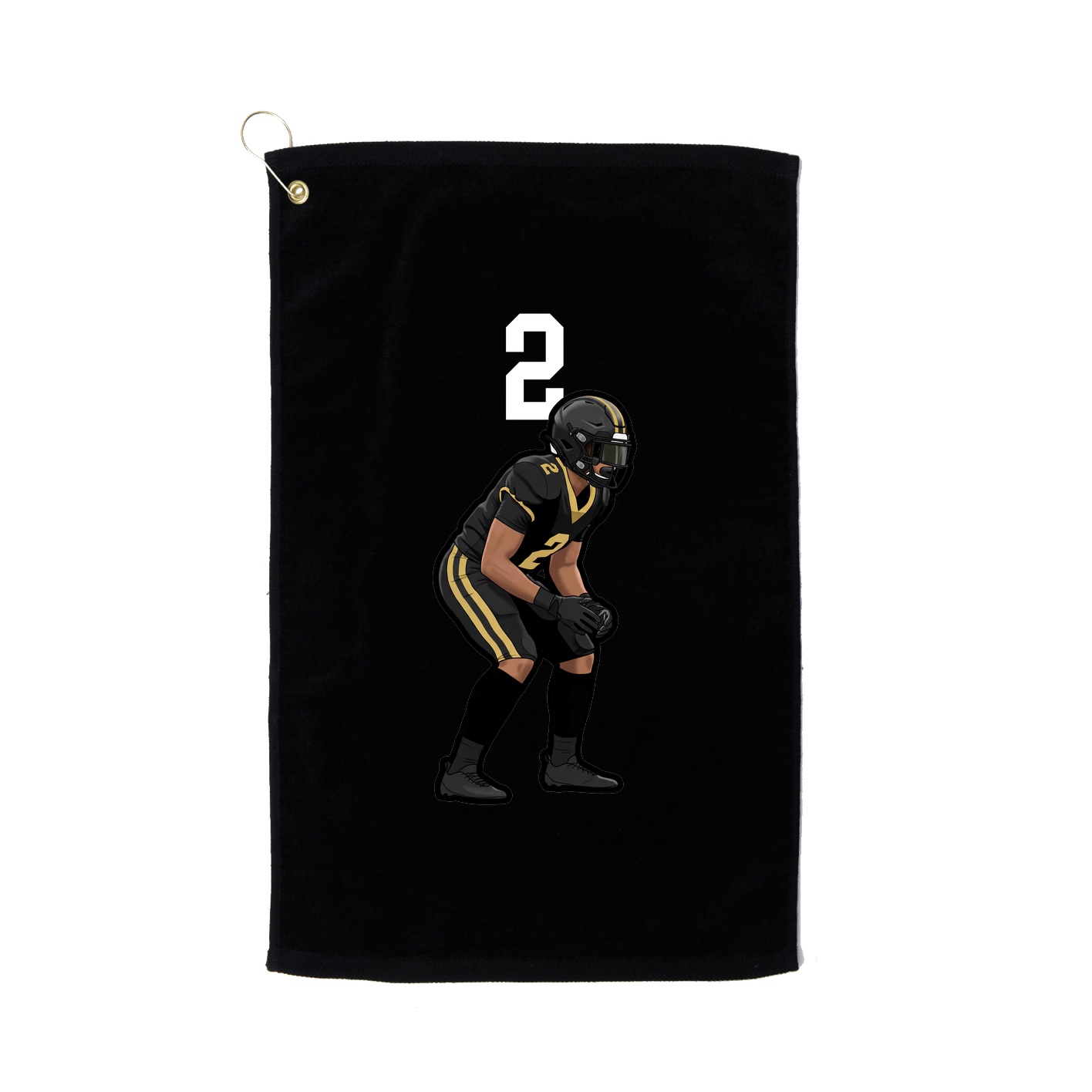 Golf Towel — Number Top in Black