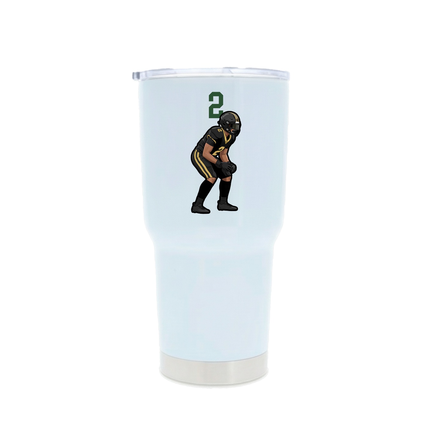 30oz Stainless Steel Tumbler — Number Top in White