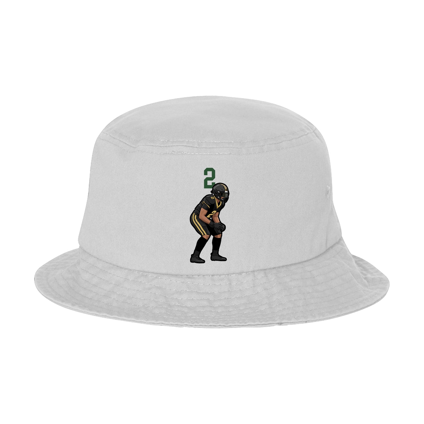 Bucket Cap — Number Top in White