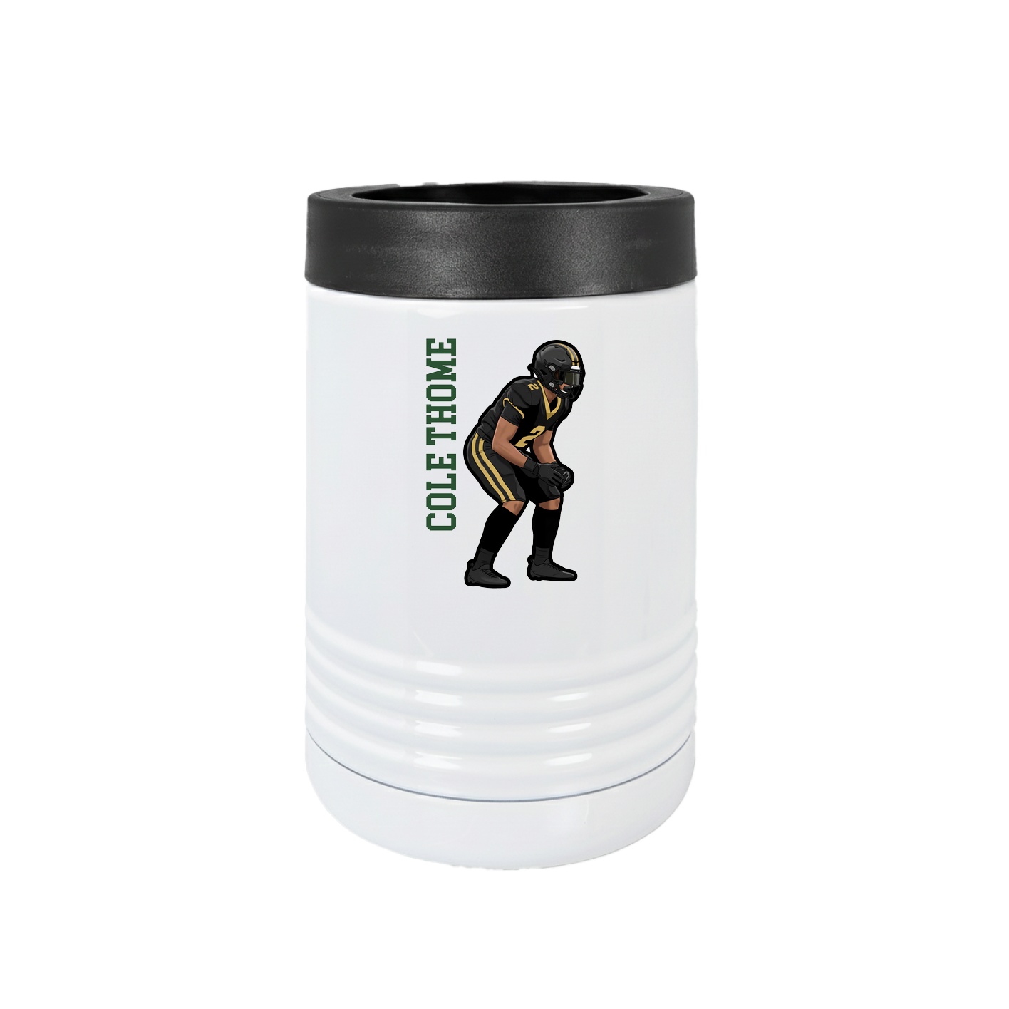 Beverage Holder — Name Vertical in White