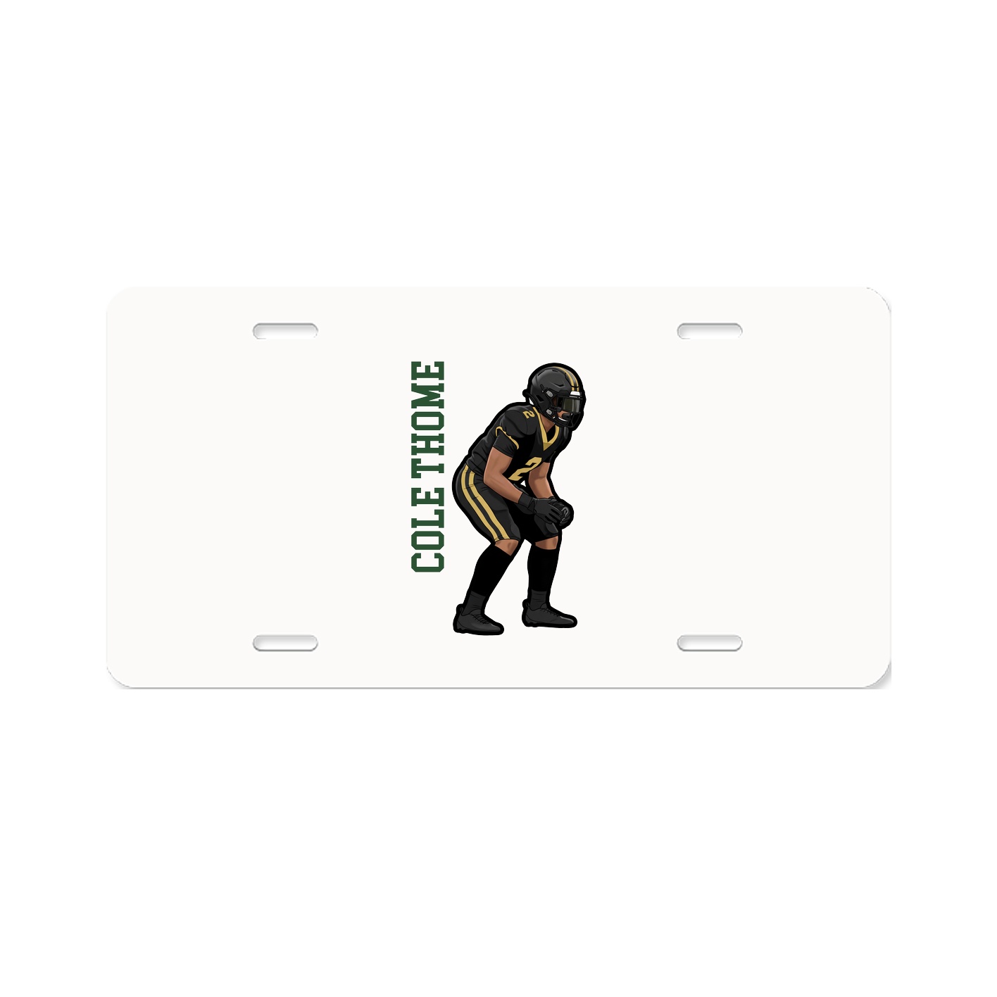 License Plate — Name Vertical in Classic