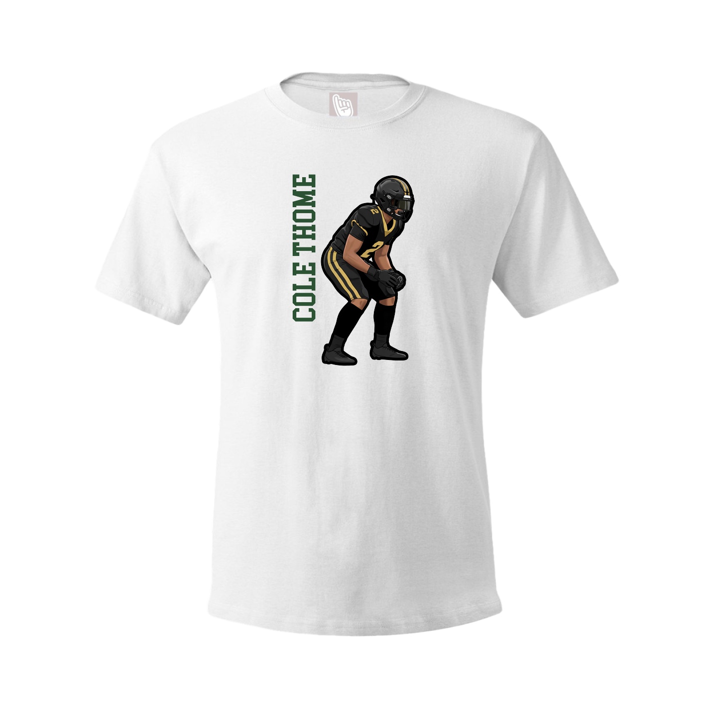 Tee — Name Vertical in White