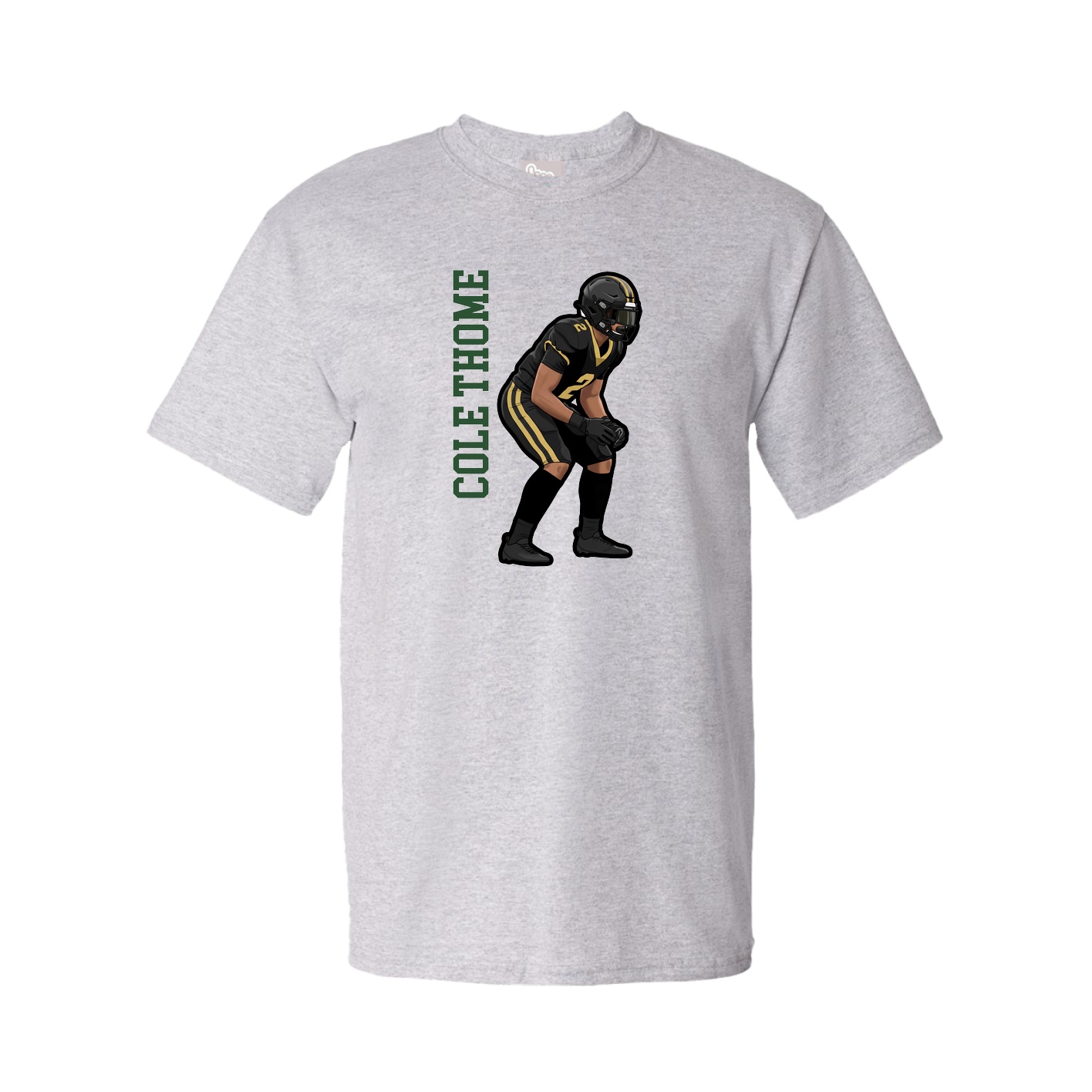 Youth Tee — Name Vertical in Grey
