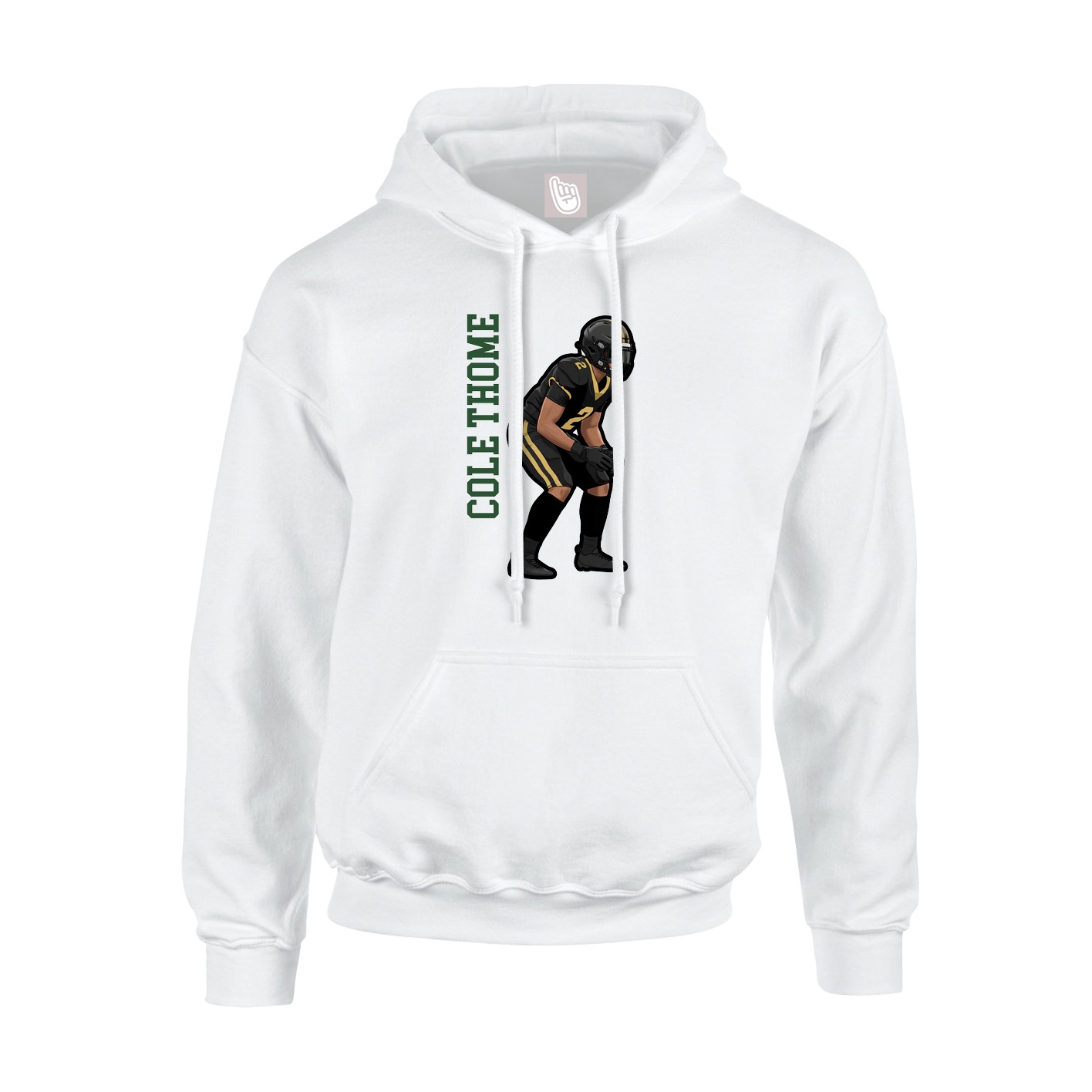 Youth Hoodie — Name Vertical in White