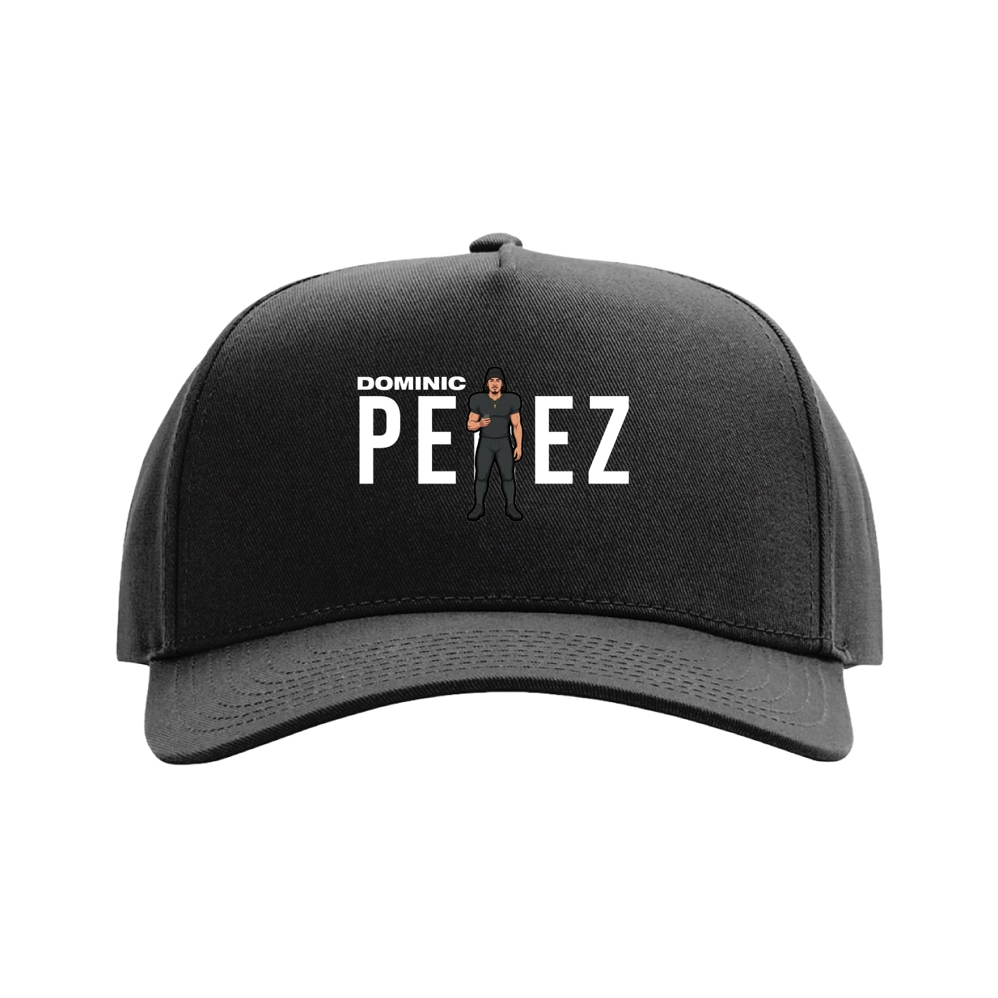 Full Fabric Five-Panel Champ Cap — Player Name in Black
