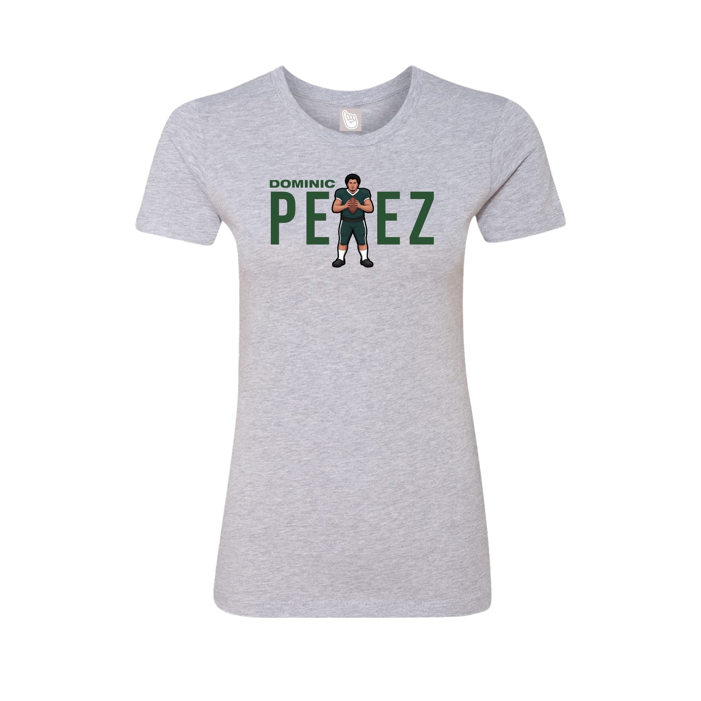 Fitted Women's Tee — Player Name in Grey