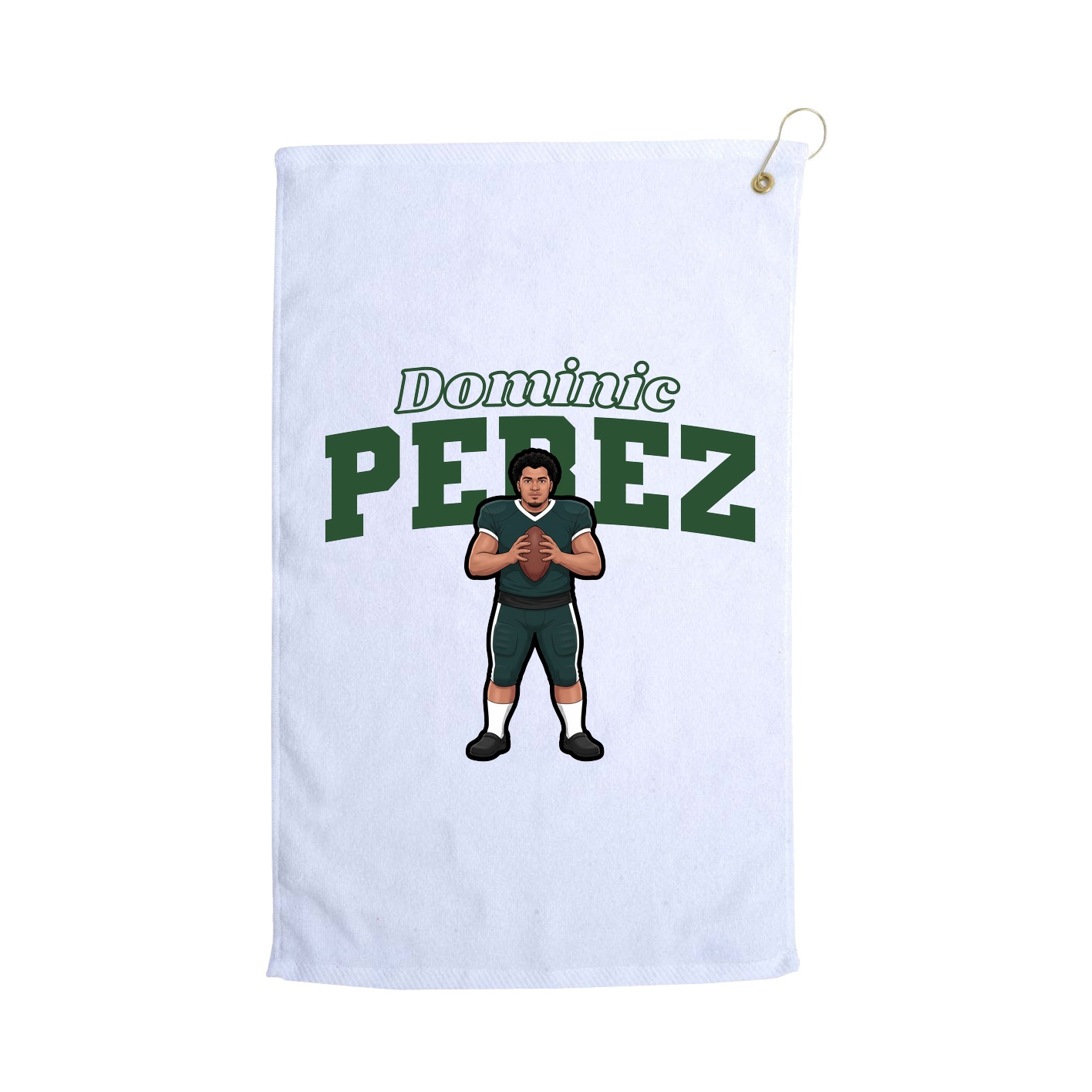 Golf Towel — Name Arch in White