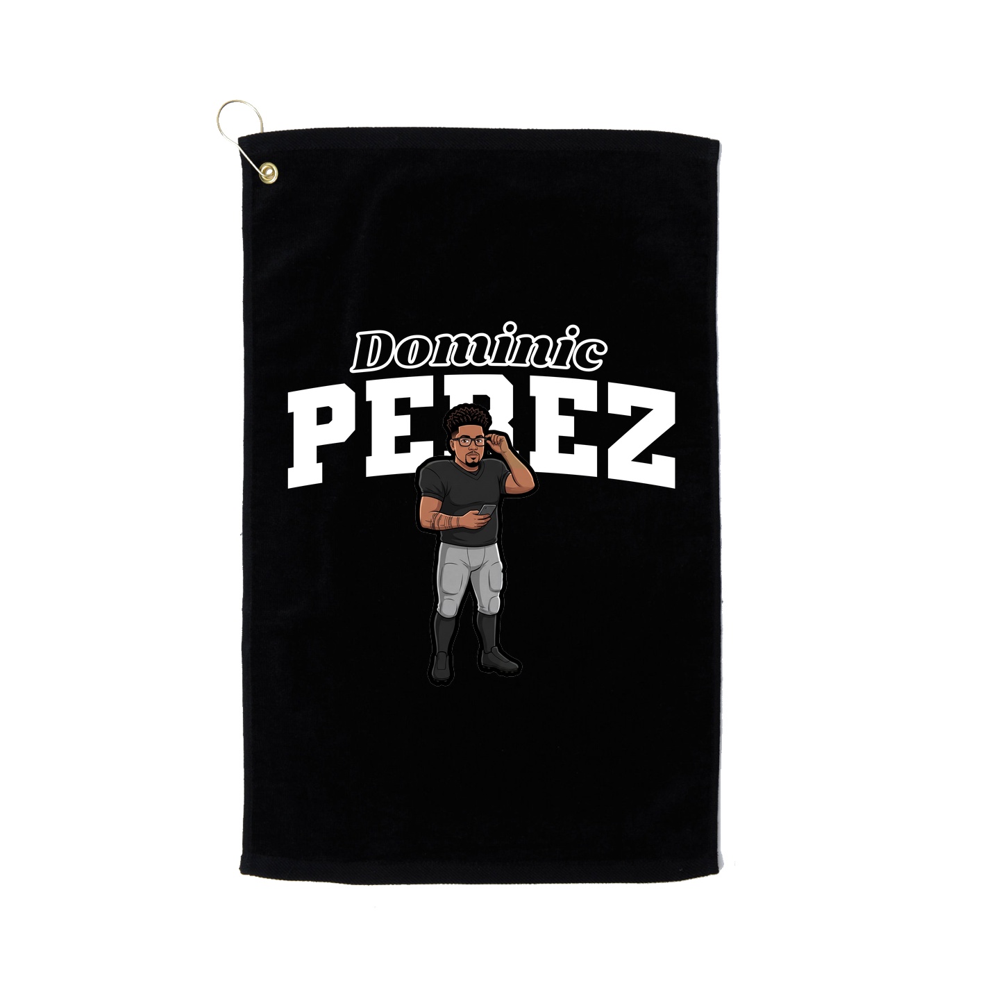 Golf Towel — Name Arch in Black