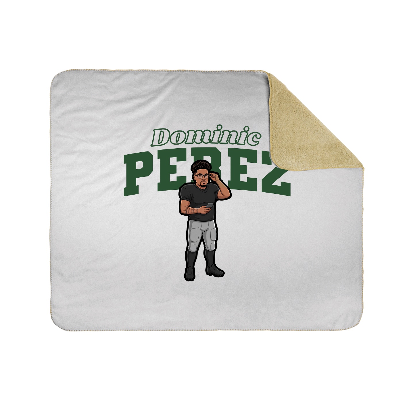 Throw Blanket — Name Arch in White