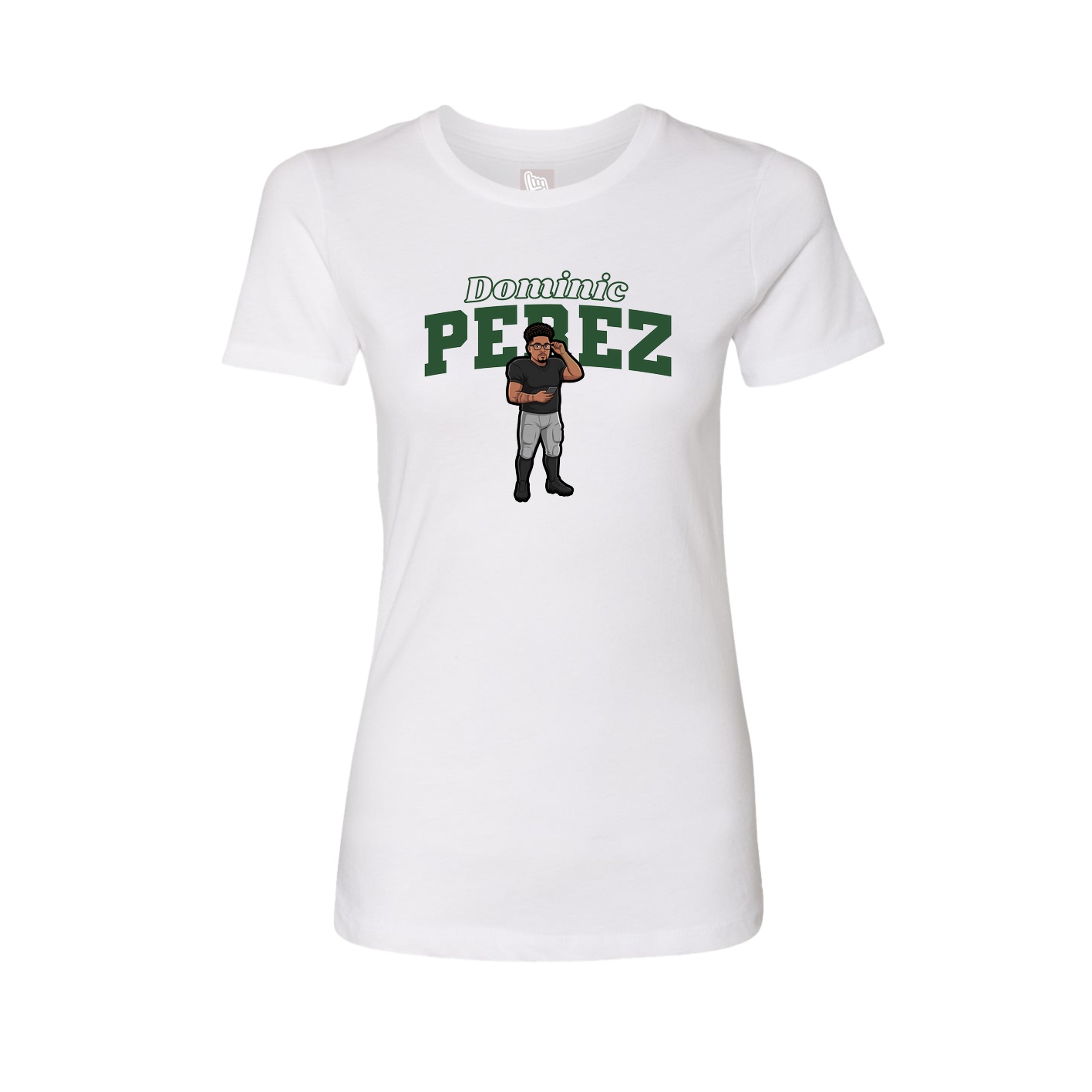Fitted Women's Tee — Name Arch in White