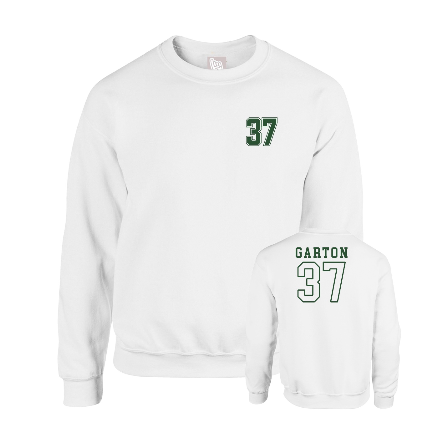 Fleece Crew — Chest Back in White