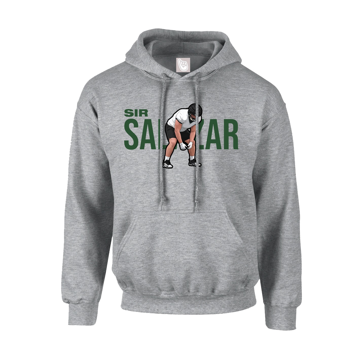Youth Hoodie — Player Name in Grey