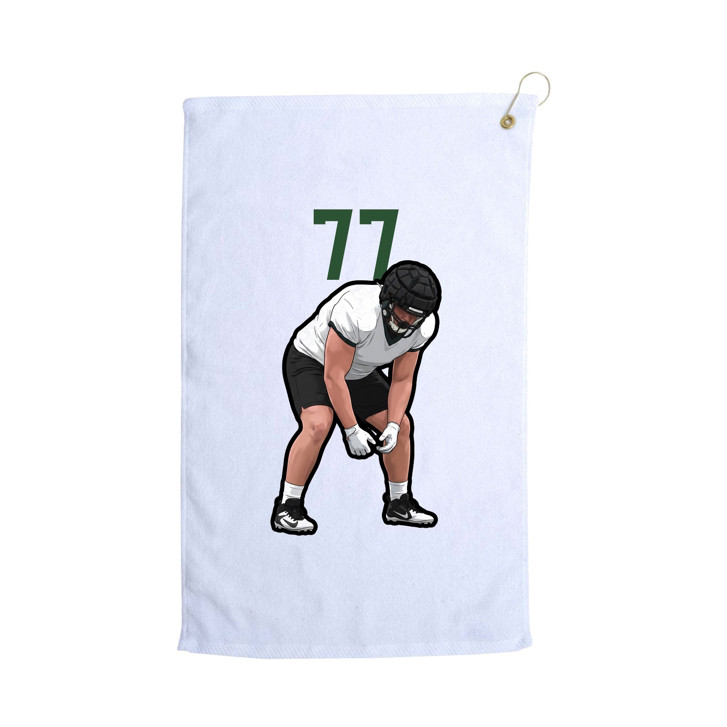Golf Towel — Number Top in White