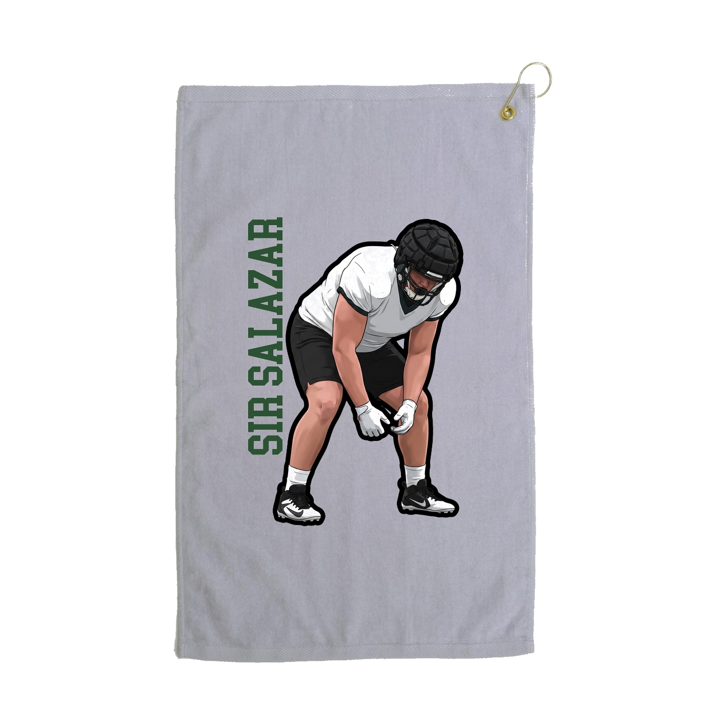 Golf Towel — Name Vertical in Grey