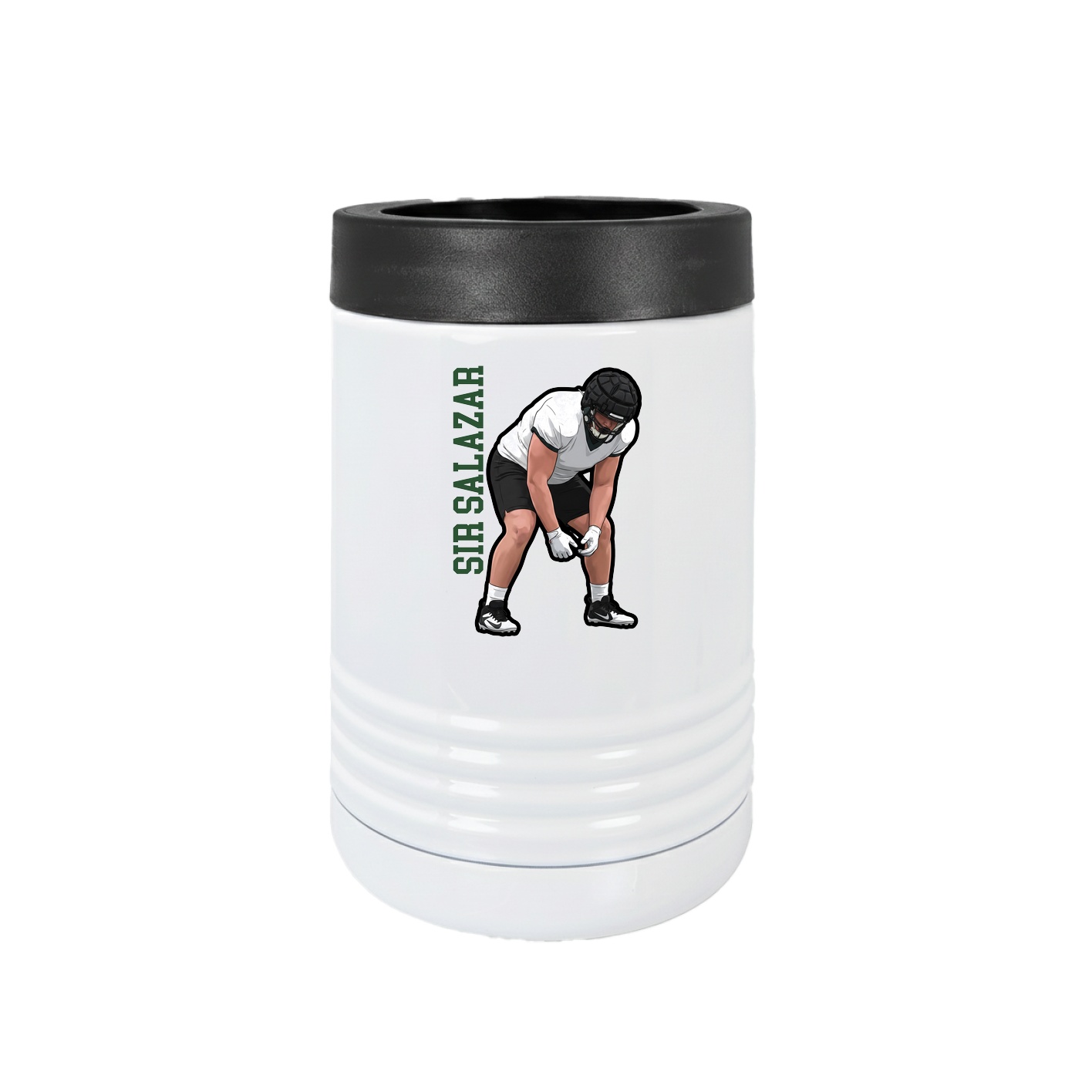 Beverage Holder — Name Vertical in White