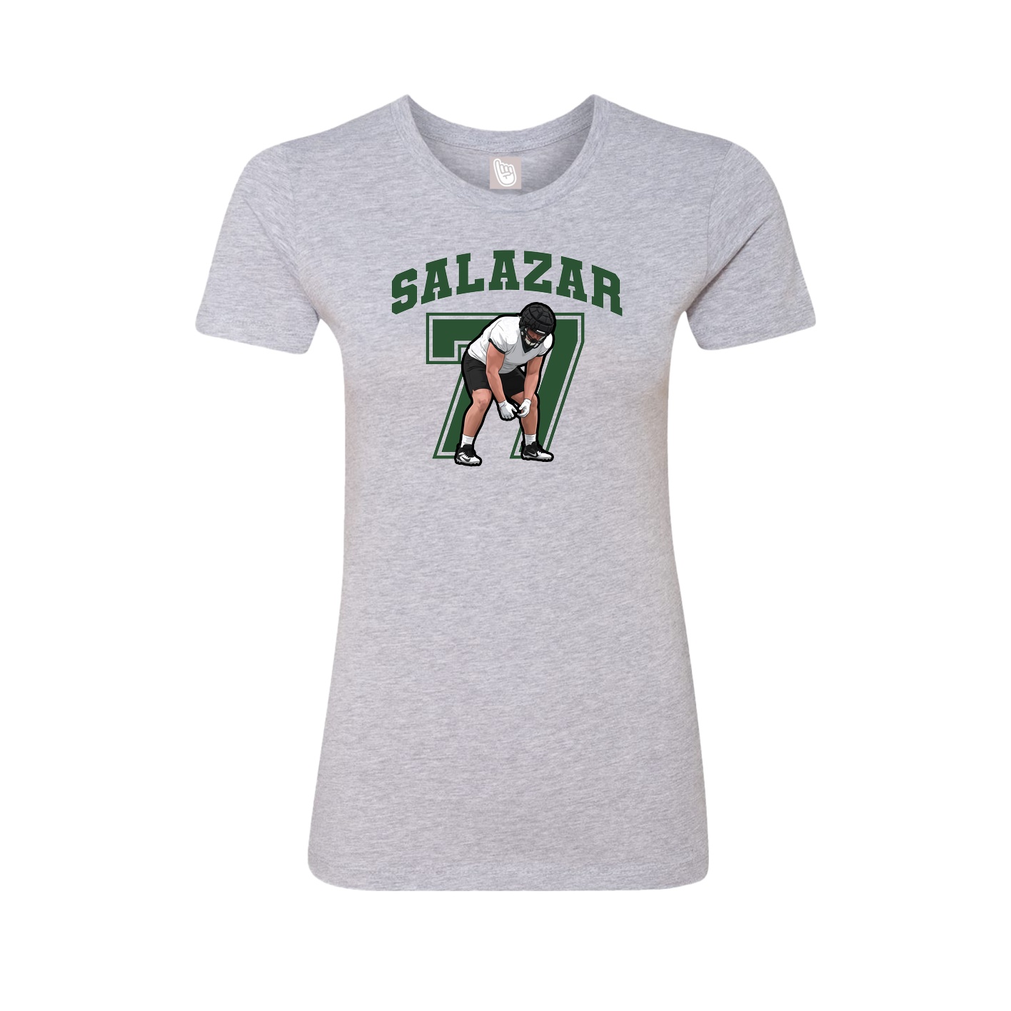 Fitted Women's Tee — Number in Grey