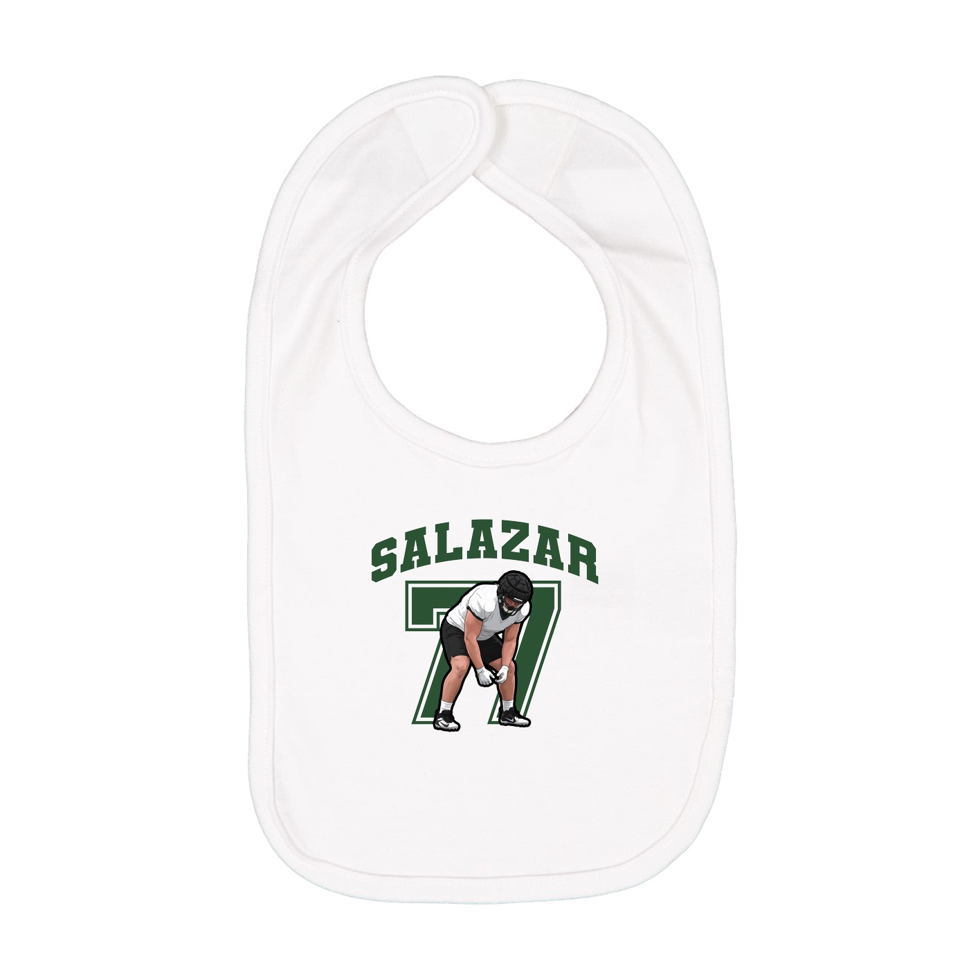 Infant Bib — Number in White
