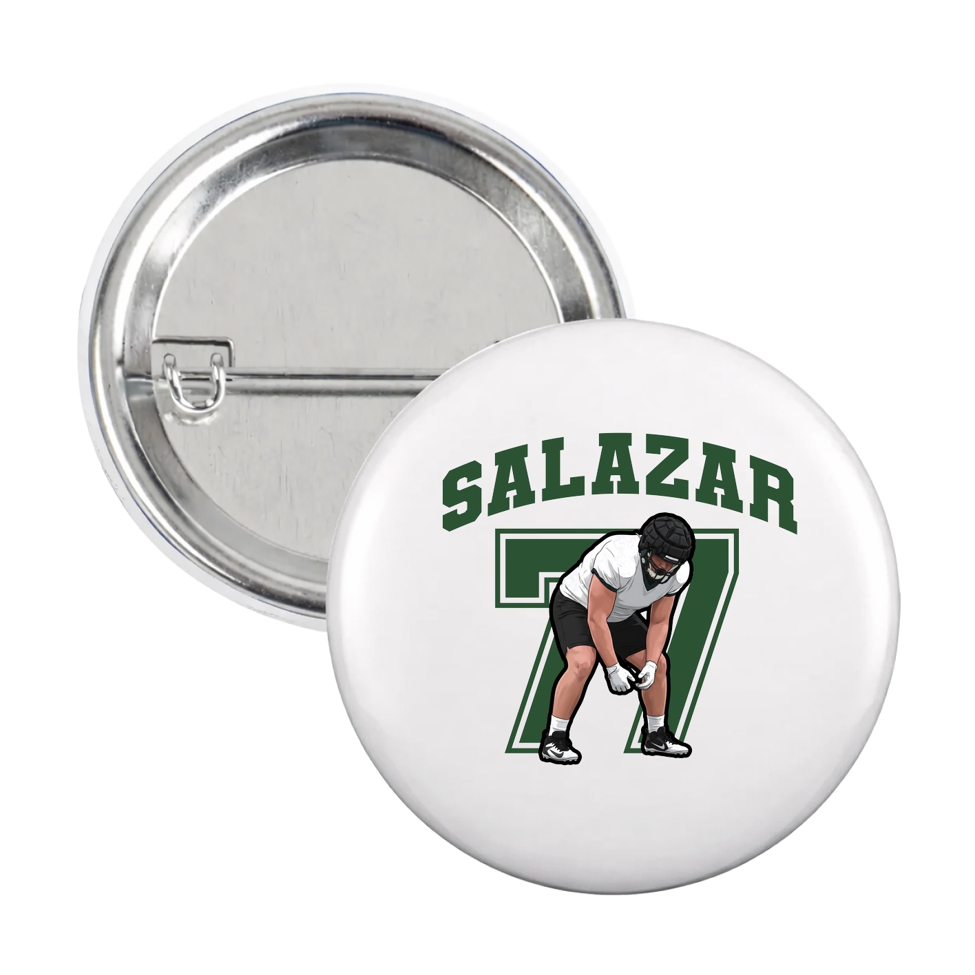 Game Day Button — Number in White