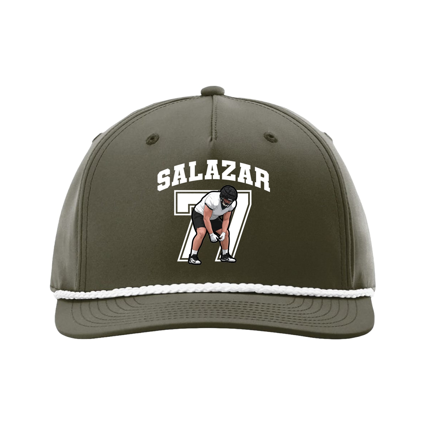 Five-Panel Classic Rope Cap — Number in Green