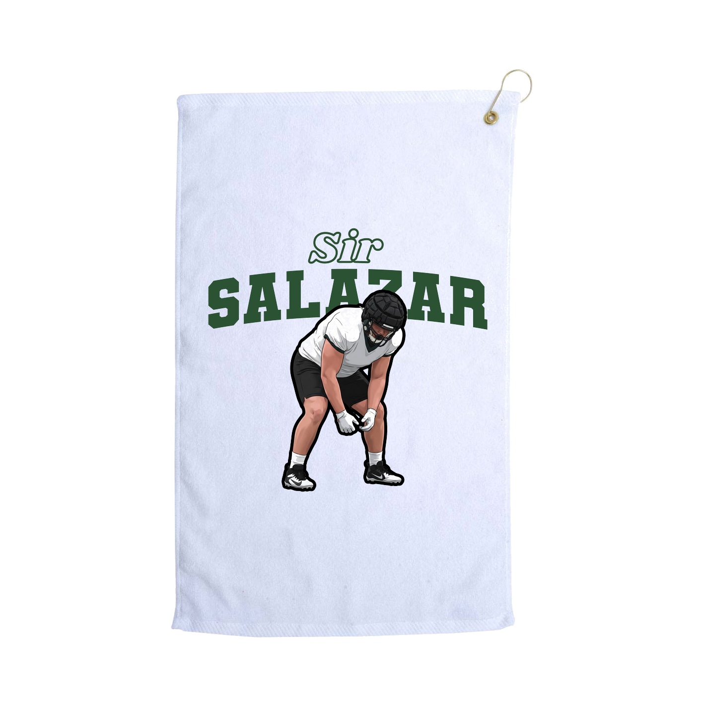Golf Towel — Name Arch in White