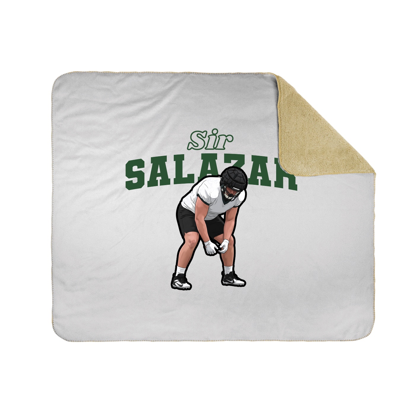 Throw Blanket — Name Arch in White