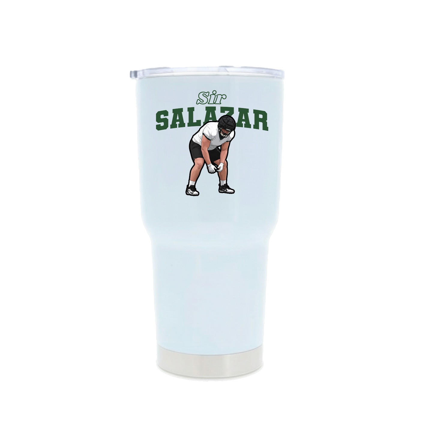 30oz Stainless Steel Tumbler — Name Arch in White