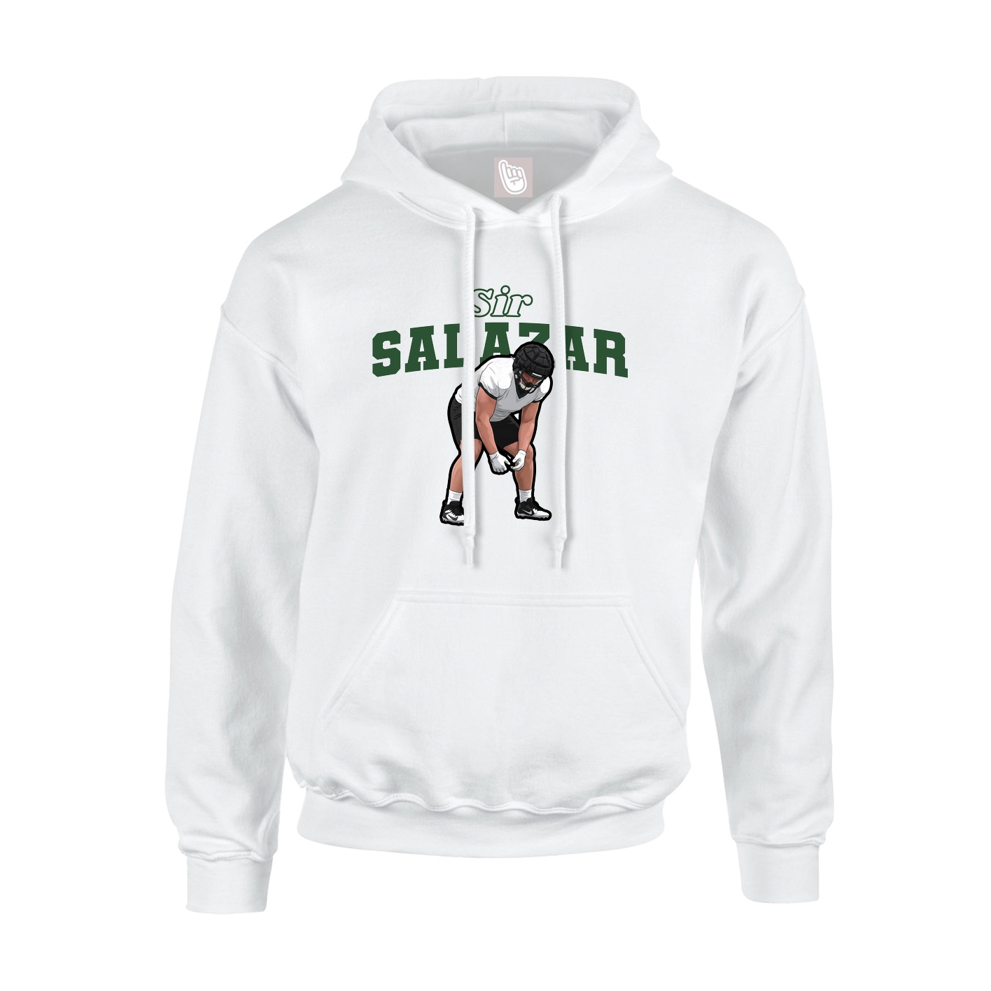Hoodie — Name Arch in White