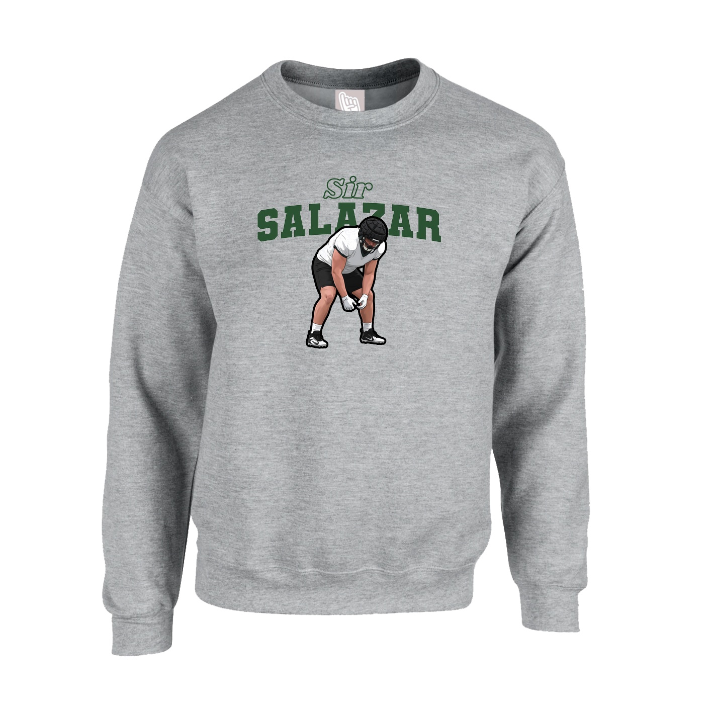 Fleece Crew — Name Arch in Grey